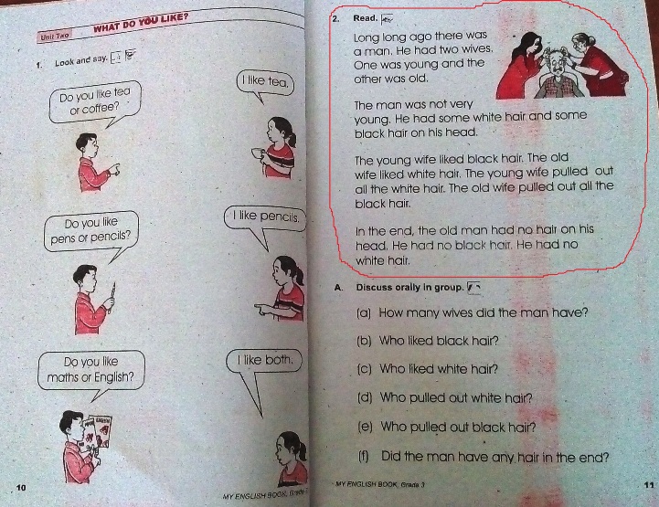 कक्षा ३ का  विद्यार्थीलाई बहुविवाह बारेको भद्दा ‘जोक’