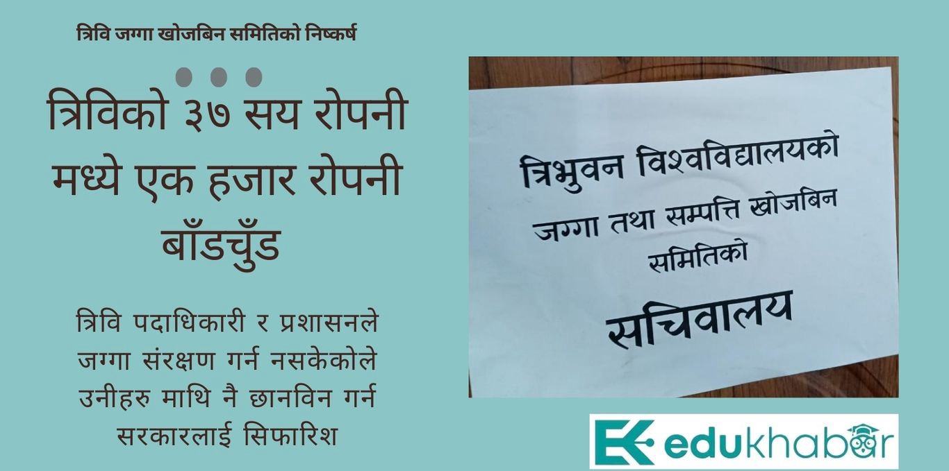 त्रिविको जग्गा बाँड्ने पदाधिकारी माथि छानविन गर्न सिफारिश, एक हजार रोपनी जग्गा बाँडचुँड भएको निष्कर्ष