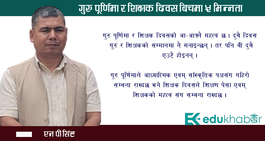 गुरु पूर्णिमा र शिक्षक दिवस बिचमा भिन्नता