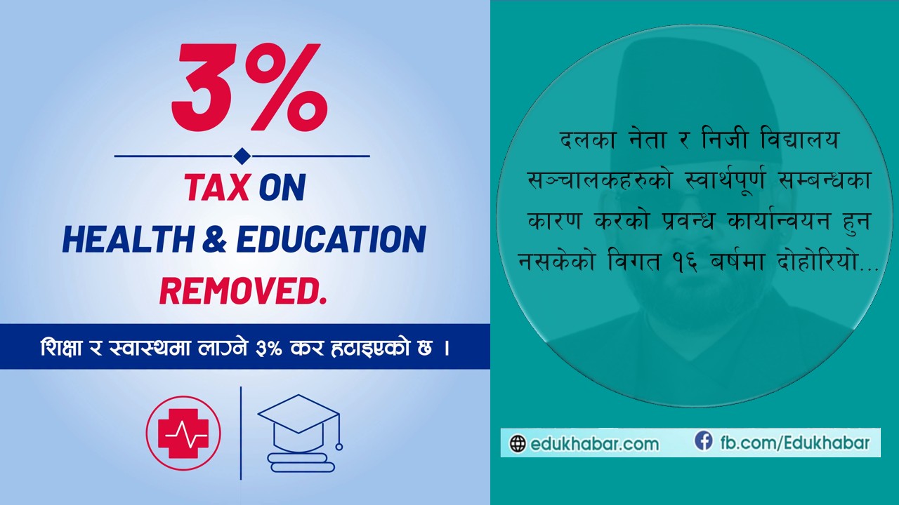 निजी विद्यालयमाथि कर लगाउने निर्णयबाट पछि हट्यो सरकार